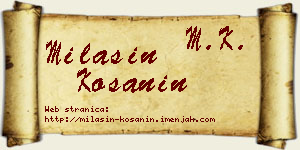 Milašin Košanin vizit kartica